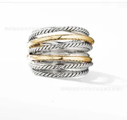 Multi Ring Designer Fashion 925 Sterling Silver Luxury Layered Color Separation Oro fritt ringar smycken Frakt HWH5
