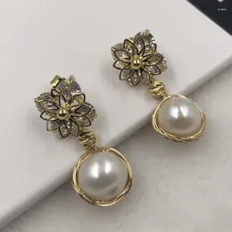 Kolczyki Dangle Eleispl biżuteria dla 5 par 10 mm ręcznie rzemieślniczy fw perły #498-8