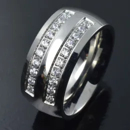 Stainless Steel CZ Wedding Engagement Ring Band R178A SIZE 8-152734