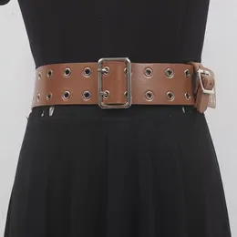 Riemen vrouwen Runway Fashion Hol Lederen Cumberbanden Vrouwelijke Jurk Korsetten Tailleband Decoratie Brede Riem R2855