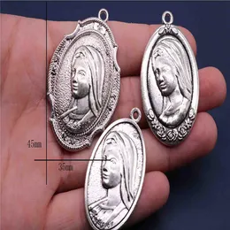 20 peças moda cor misturada jesus virgem maria ícone católico religioso charme contas medalha pulseira colar243w