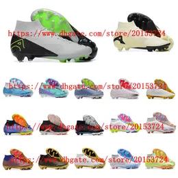 Top quality mens Zoomes Mercurial Superfly IX Elite FG Soccer Shoes Crampons de football cleats Classic Firm Ground outdoor cleats scarpe da calcio