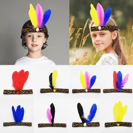 Leopard print Feather Headbands Flapper Charleston Dress Accessories Costume Hairband Headpiece Women Ladies Party Jewelry