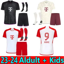 Yetişkin takım elbise Sane Kane 23 24 Bayern Münih Soccer Jersey Joao Cangelo de Ligt Coman 2023 2024 Futbol Gömlek Musiala Gnabry Goretzka Muller Erkek Çocuk Kitleri Kimmich hayranları