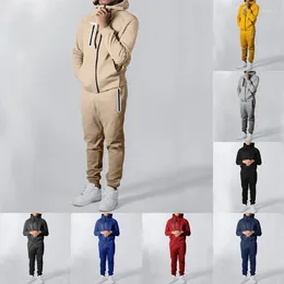 Men's Tracksuits Casual Set Autumn Youth Versatile Hooded Zipper Men Clothes Sweatpants Tracksuit Hoodies Ropa