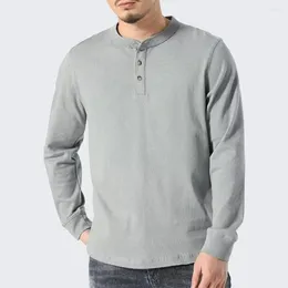 Men's T Shirts 2023 Autumn And Winter Leisure Base Shirt Waffle Long Sleeve T-shirt