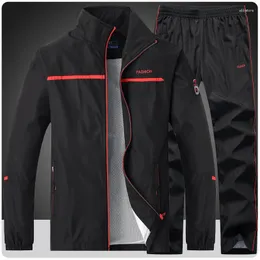 Men's Tracksuits Fitted Exercise Tracksuit Set Full-Zip Jacket Casual Gym Jogging Athletic Workout Sweat Suits Outdoor Basketball Sportsuit