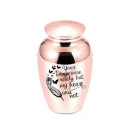 Your Wings were Ready My Heart was Not - Cremation Urns Ashes Holder Keepsake Memorial Mini Urn Funeral Urn Jewelry 70x45mm323S