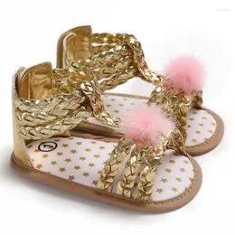 Sandals Focusnorm 0-18M Born Infant Baby Girls Summer Toddler Princess Fur Cute Girl Soft Sole Shoes