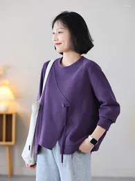Damskie bluzy designerskie dzielone bluzy jesienne sztuka okrągła szyja solidny kolor luźne pulovery koreańskie proste topy moletom