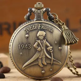 Taschenuhren Retro 1943 Frankreich Der kleine Prinz Quarzuhr Anhänger Halskette Anhänger Uhr Geschenke für Kinder mit Quastenzubehör 230928