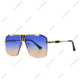 Classic Vintage Fashion Rimless Square Sunglasses Men Luxury Brand Designer Travel Driving Oversized Sun Glasses Shades Goggle