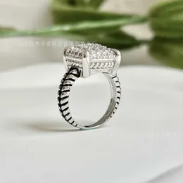 luxury jewelry rings 925 Sterling Silver Dense Set Zircon Ring Twisted Thread Women RBMJ