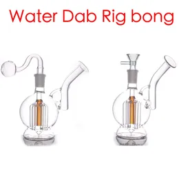 Wholesale Glass Bong Hookahs Ash Catcher 6Arm Tree Perc colorful Inline Perc Water Dab Rig Bongs Pipe with 14mm male smoking oil burner or tobacco bowl