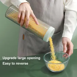Förvaringsflaskor pasta behållare användbar icke-halkstruktur bred mun nudlar burk mat förseglad låda hemförsörjning