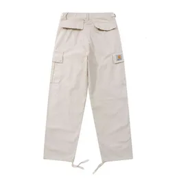 Pantaloni da uomo North American High Street Brand Carhart Salopette multitasche in puro cotone a quadri a cinque punti per il tempo libero, design alla moda, tutto abbinato