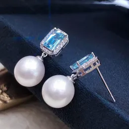 Dingle örhängen caoshi ankomst graciös droppe lady bröllop smycken med simulerad pärla delikat design ljusa zirkoniumtillbehör