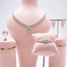 Bröllopsmycken sätter in Ijewelife -halsband för kvinnors kubiska zirkoniumbridal smycken set party bröllop klänning kostymer tillbehör säljer dubai 230928