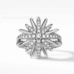 la moda di lusso dei gioielli di spedizione squilla l'anello di fidanzamento del progettista libero del girasole dei bijoux d'argento popolari sterlina 925 S8HJ