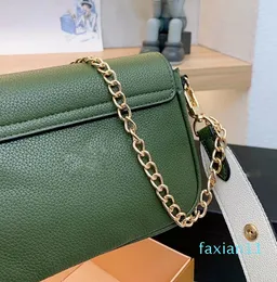 デザイナーグリーンホワイトレザーチェーンショルダーファッションLuxurys Lockme Tender Handbag