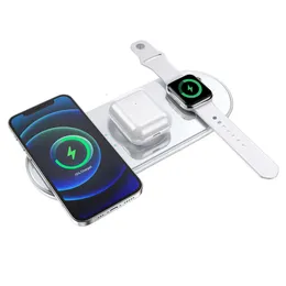 3 in 1 Magnetic Fast Wireless Charger For iPhone 12 11 Pro XS MAX X XR 8 Qi 3.0 Charging For Apple Watch Airpods Pro 2