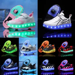 Moda meninas meninos recarregável led piscando rodas sapatos de skate com modos ajustáveis