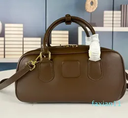 Bolsa de boliche de ombro crossbody bolsa leve estofamento alças de couro algodão cetim forro pés letras de metal