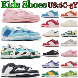 مع صناديق مكتنزة الأطفال أحذية Toddler Panda Sneakers Youth Girls Boys SB Sb University Blue Low Shoe Children