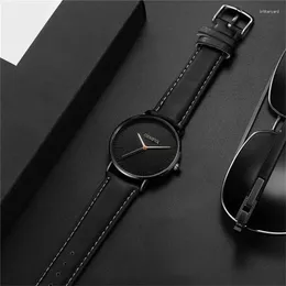 Zegarek do marki genewskiej marki obserwuje proste sportowe kwarcowe kwarcowe zegarek skórzany zegarek mody mody Casual Watch for Relogios Masculino