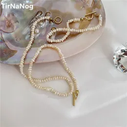 Pendant Necklaces French Contracted Baroque Natural Freshwater Pearl Necklace Restoring Ancient Ways OT Clavicle Chain 230928