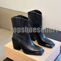Designerskie buty kostki zachodnie kowbojki buty buty damskie czarne kowbojki luksusowe skórzane buty motocyklowe Martin Buty Buts Pasple TRIPE TOP TOES