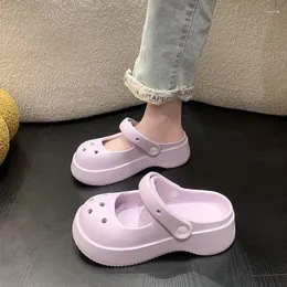 Terlik 2023 Kız Eva Çocuk Terlik Yaz kapalı açık kalın taban delikli ayakkabı ayak parmağı sandaletler çocuklar sevimli kadınlar kawaii