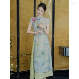 Etniska kläder 2023 Spring och Summer Cheongsam aodai förbättrade kvinnor dagligen vietnamesiska formella qipao kinesiska klänningar för