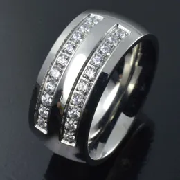 Stainless Steel CZ Wedding Engagement Ring Band R178A SIZE 8-15308N
