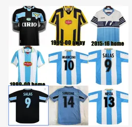 Retro Lazio Futbol Forması Nedved Simeone Salas Gascoigne Futbol Gömlek Veron Crespo Nesta 89 90 91 00 100. Özel İsim Numarası Top