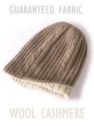 BeanieSkull Caps Venda Cashmere Moda Dupla Camada Cabo Malha Reversível Unisex Beanies Lã Mistura Bonnet Chapéu Quente Aconchegante Ao Ar Livre Casual 230928