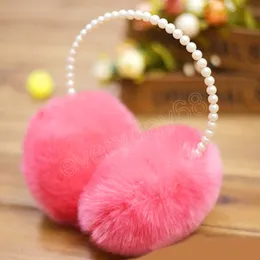 Women Pearl Earmuffs Winter Fur Earmuff Ear Warmers Girls Imitation Rabbit Plush Keep Warm Ear Muff Fashion Accessories