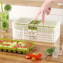 Baking Moulds Multi-layer 32/64/96 Grids Ice Mold And Storage Box Portable Whiskey Maker Kitchen Tools Accessories 2 In 1 Tray