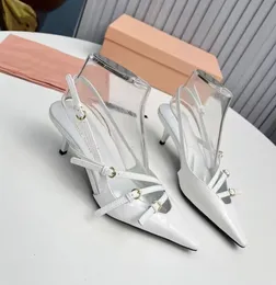 Women's High Quality Sandals Fashion Pointed Fine Strap Stitching Genuine Leather High Heels Show Party Wedding Comfortable Dress Shoes Size 35-41