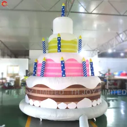free ship to door outdoor activities giant inflatable cake model advertising air inflated bounce birthday cakes balloon for outdoor