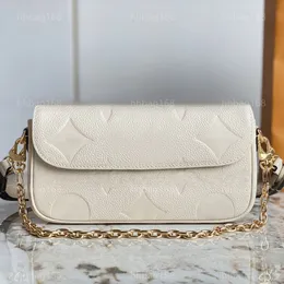 10A Mirror Quality S Desingers Small Ivy Handbags Wallet on Chain Bag 23.5cm Womens Pochette Black Emed Purse Crossbody Shoulder Strap