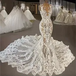 Mermaid Sexy Lace Wedding Dresses Real Material Bridal Gowns Jewel Neck Appliqued Country Boho Beach Vestidos De Novia