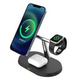 15W 3 in 1 Magnetic Wireless Charger Stand For iPhone 12 13 Pro Max For Apple Watch Fast Charging Dock Station For Airpods Pro