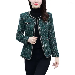 Women's Jackets Middle-aged Mother's Small Fragrant Style Coarse Tweed Coat Women Autumn 2023 Fashion Wild Short Elegant Outwear Female Top