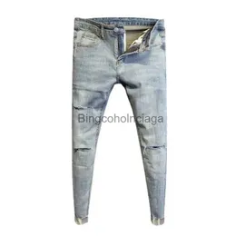 Men's Jeans Joker Knives Cut Slim Korean New Simple Fashion Hipster Flash Pants Man Skinny Denim Boyfriend Casual Pants Vintage Jeans MenL231003