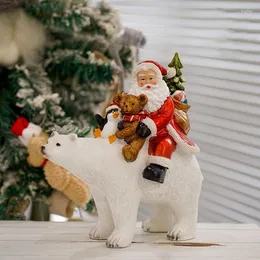 Decorações de jardim criativas de natal, ursos polares, decoração, artesanato em resina, osos polares, navidad, pequena decoração de mesa, estátua de urso