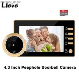 Dörrklockor 4,3 tum HD Digital Peephole Photo Video Door Viewer Camera Wide Vinle Door Bell Pir Motion Detection Home Security Doorbell YQ2301003