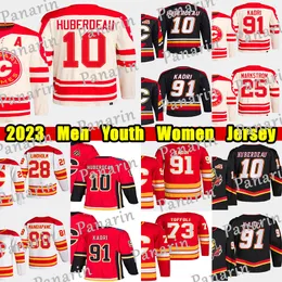 #10 Jonathan Huberdeau hockey jersey Nazem Kadri Jacob Markstrom Elias Lindholm Andrew Mangiapane Mikael Backlund Jarome Iginla 2023 Heritage Classic jerseys