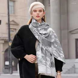 Halsdukar 2023 modedesign lyx varumärken kvinnor halsduk elegant kashmir förtjockas varma vinter sjalar feminin mjuk poncho