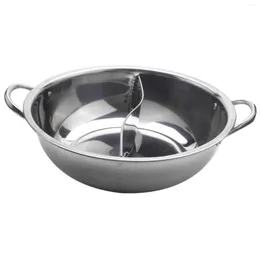 Bowls 28cm Pot Twin Divided Stainless Steel Cookware Ruled Compatible Soup Stock Pots Home Kitchen